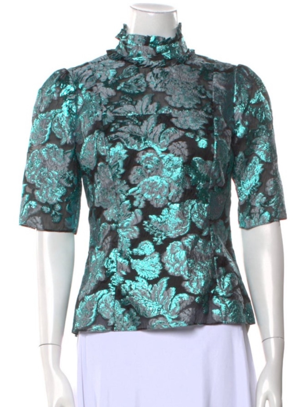Erdem Saveria jacquard floral blouse